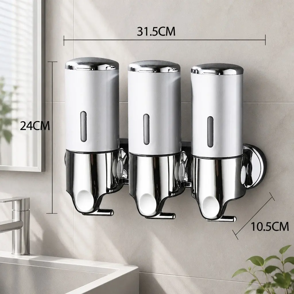 3-Bottle Wall-Mounted Soap Dispenser