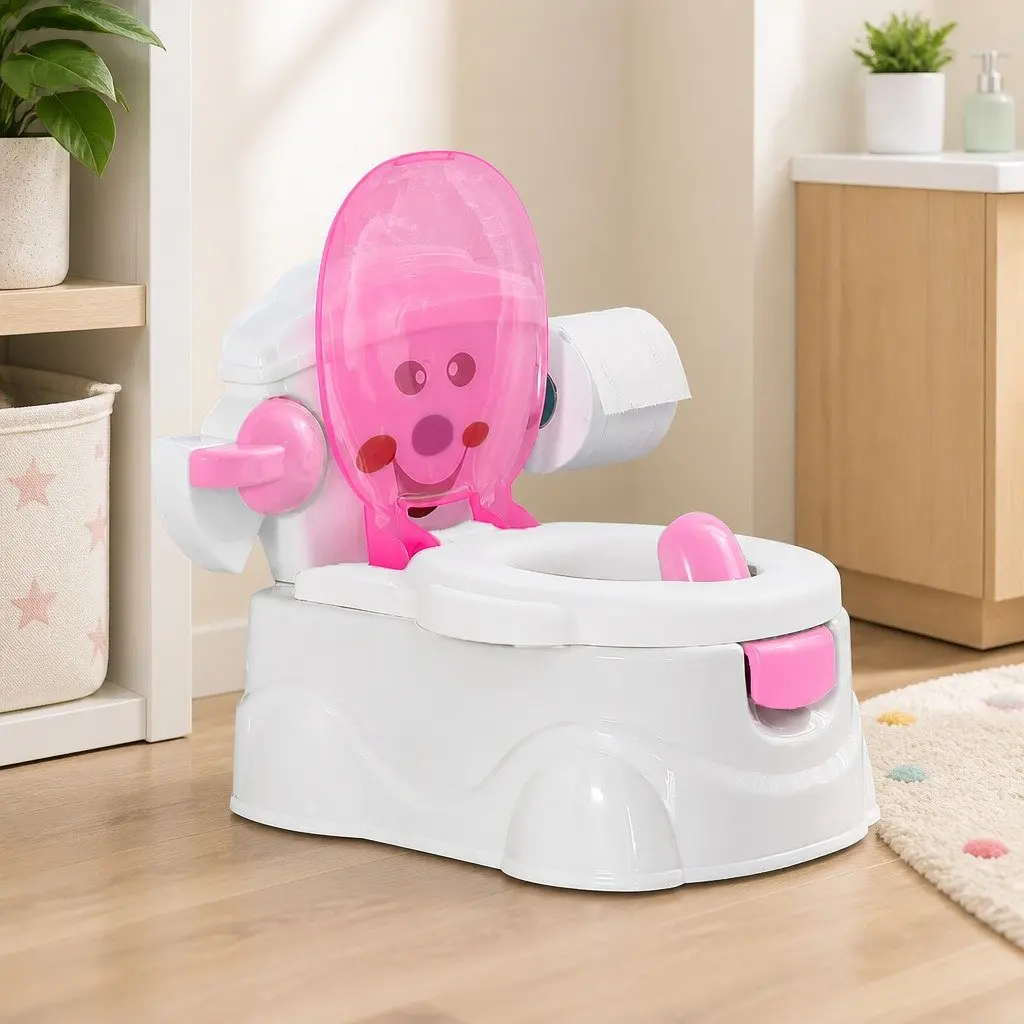 Kids Potty Seat Trainer Pink 3-in-1 Toilet Training Removable Bucket Step Stool