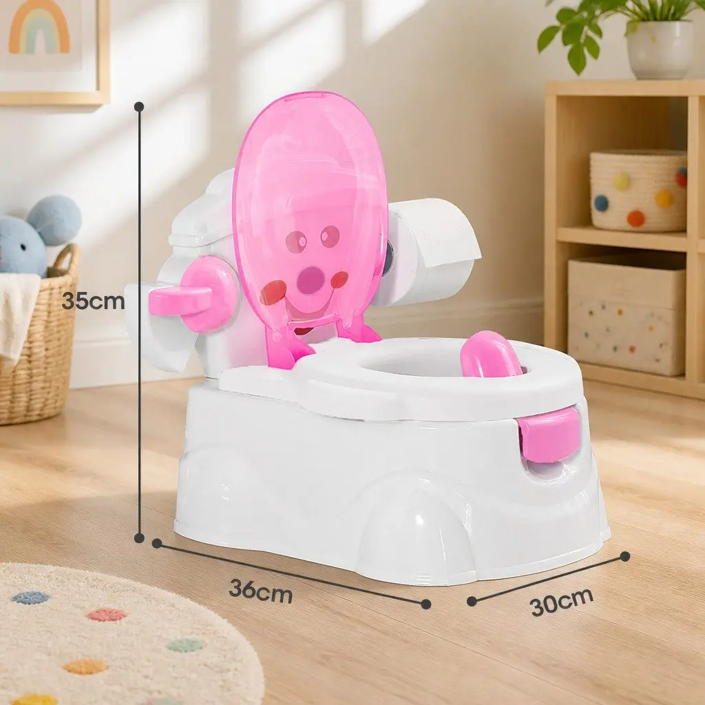 Kids Potty Seat Trainer Pink 3-in-1 Toilet Training Removable Bucket Step Stool