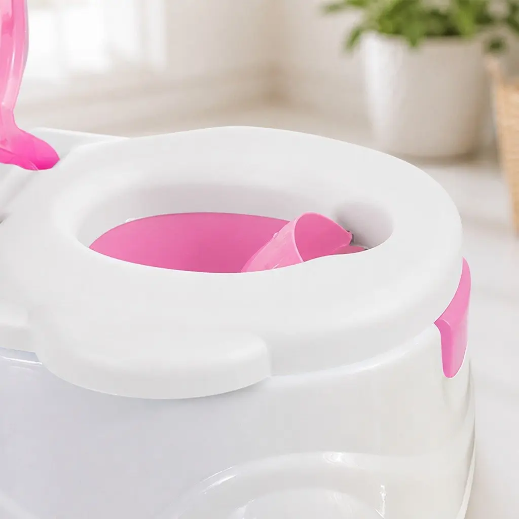 Kids Potty Seat Trainer Pink 3-in-1 Toilet Training Removable Bucket Step Stool