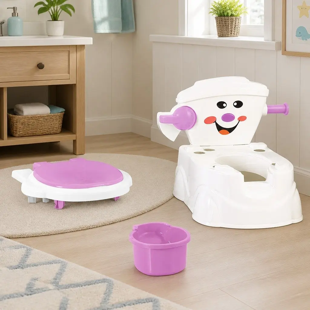 Kids Potty Seat Trainer Pink 3-in-1 Toilet Training Removable Bucket Step Stool
