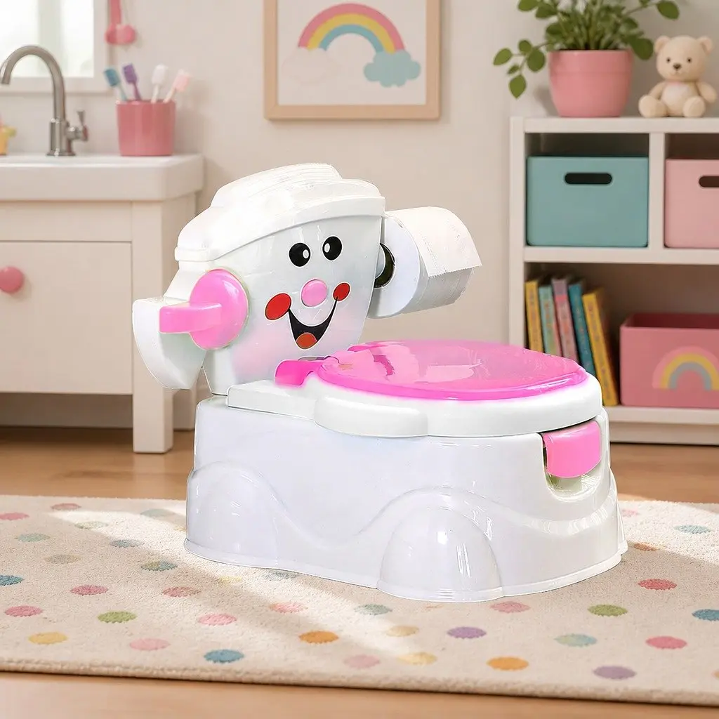 Kids Potty Seat Trainer Pink 3-in-1 Toilet Training Removable Bucket Step Stool