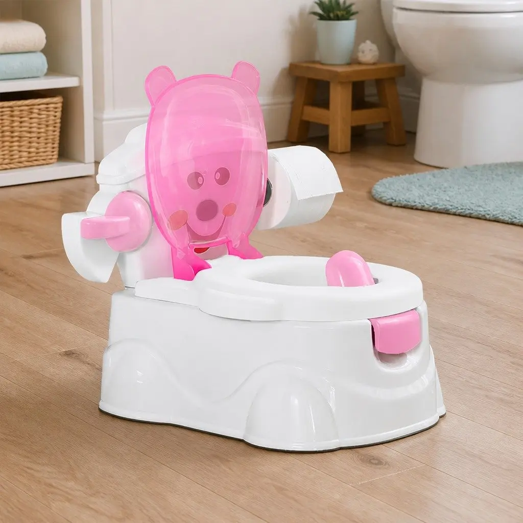 Kids Potty Seat Trainer Pink 3-in-1 Toilet Training Removable Bucket Step Stool