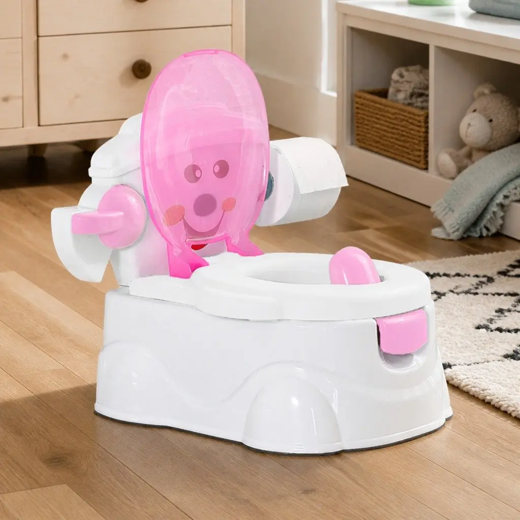 Kids Potty Seat Trainer Pink 3-in-1 Toilet Training Removable Bucket Step Stool