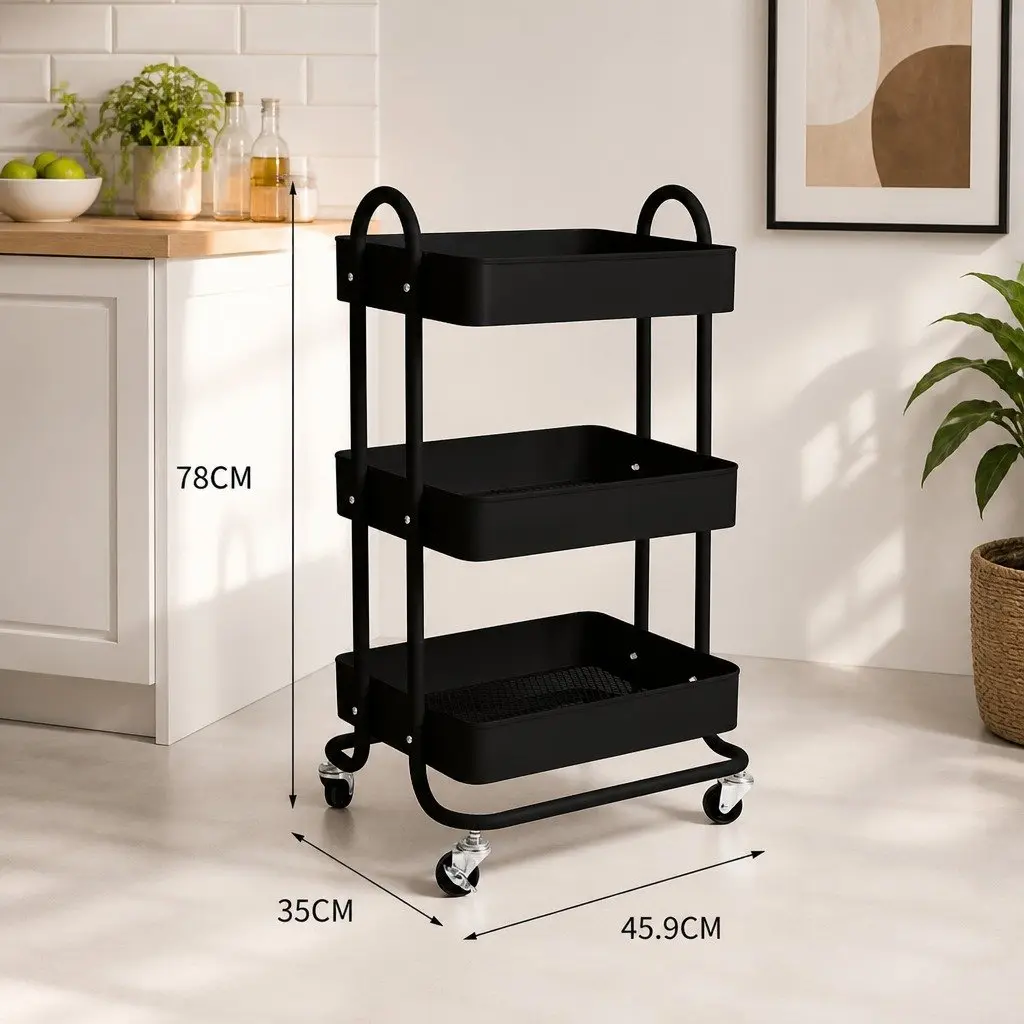 3-Tier Kitchen Storage Trolley