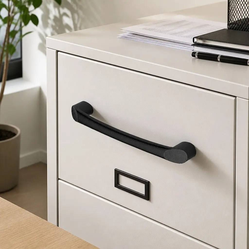 File Cabinet White 3 Drawer Lockable Office Home Organizer Modern