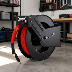 Compact 3/8" x 15m Air Hose Reel for Easy Storage