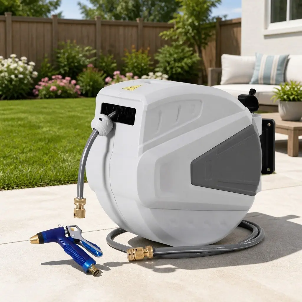 30M Retractable Hose Reel with Spray Gun