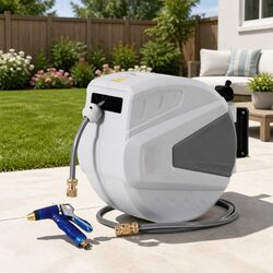 Compact 30M Retractable Hose Reel with Spray Gun