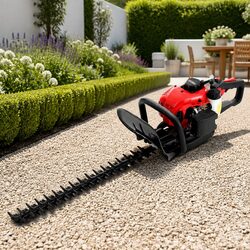 Petrol Hedge Trimmer 25.4CC 24" Dual Blade Garden Cutting Tool Lightweight