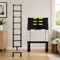 Telescopic Aluminium Ladder 2.6M Extendable Multi-Purpose Collapsible Step