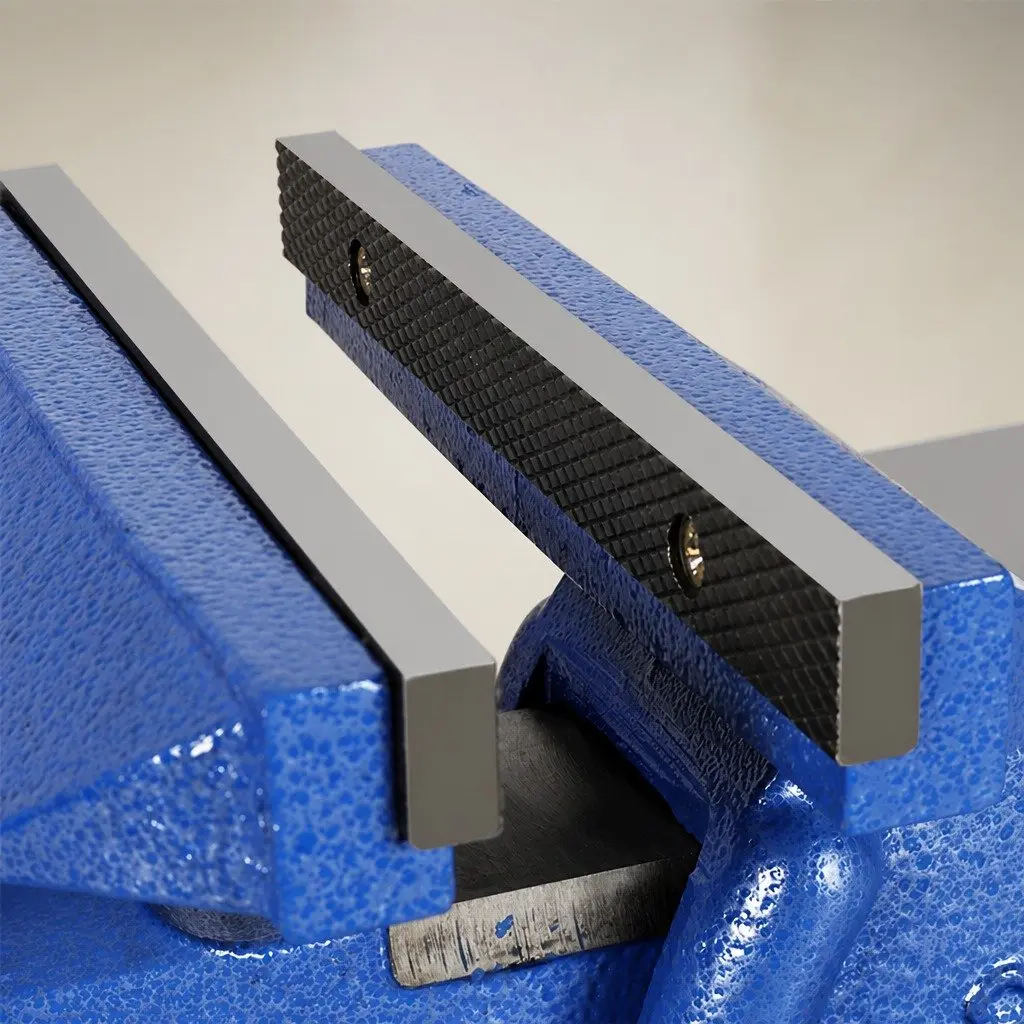 Bench Vice Blue 200mm Swivel Base Heavy-duty Cast Iron Clamping Tool with Integrated Anvil