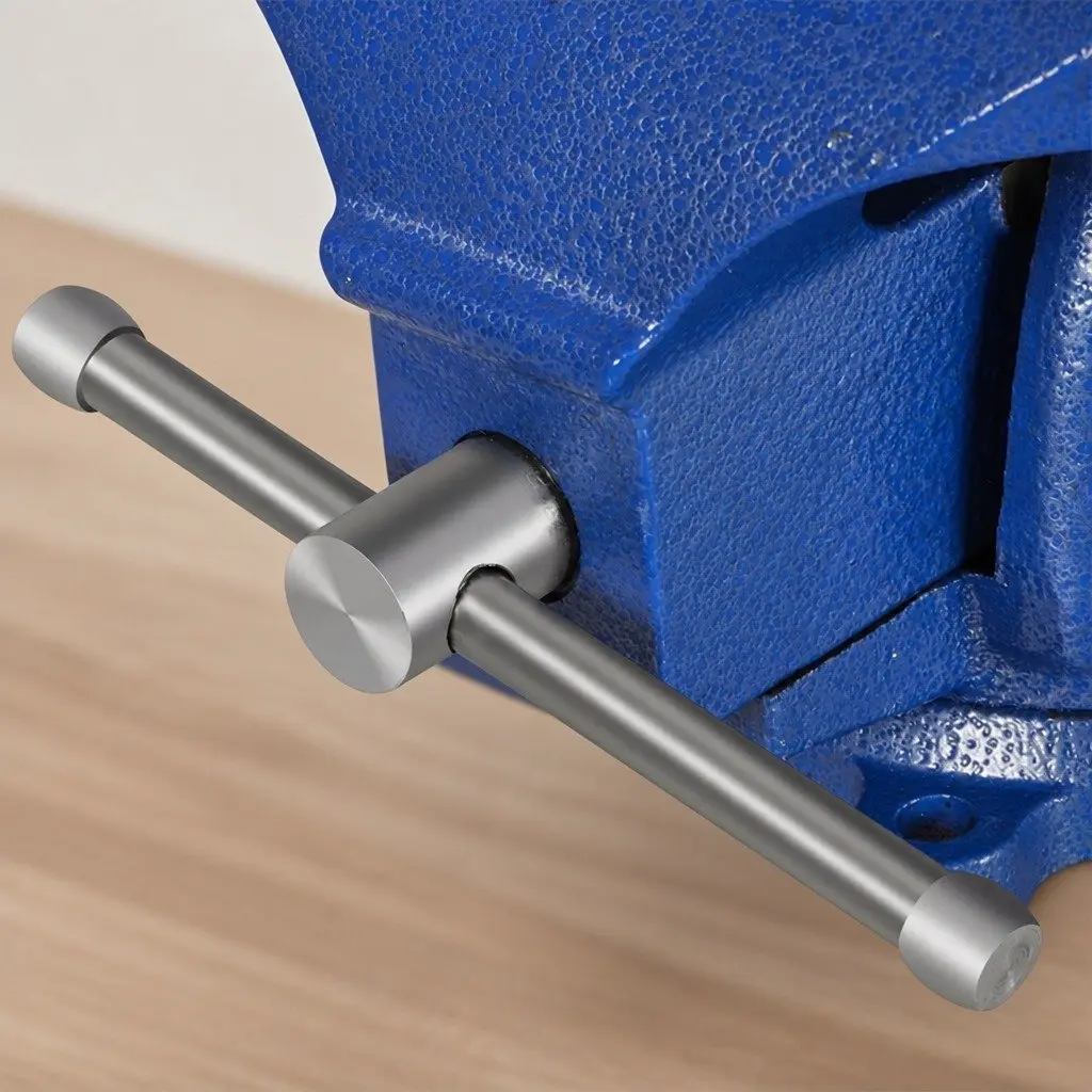 Bench Vice Blue 200mm Swivel Base Heavy-duty Cast Iron Clamping Tool with Integrated Anvil