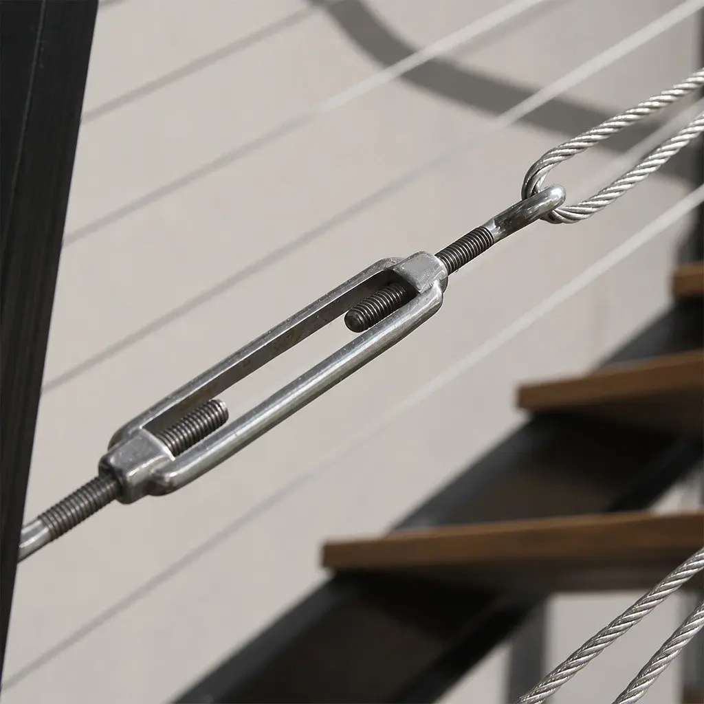 Wire Rope Kit Silver 3.2mm DIY Balustrade Fence Installation with Turnbuckles Thimbles Ferrules