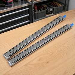 Heavy-Duty Drawer Slides 559MM 150KG Load Locking Telescopic Full Extension