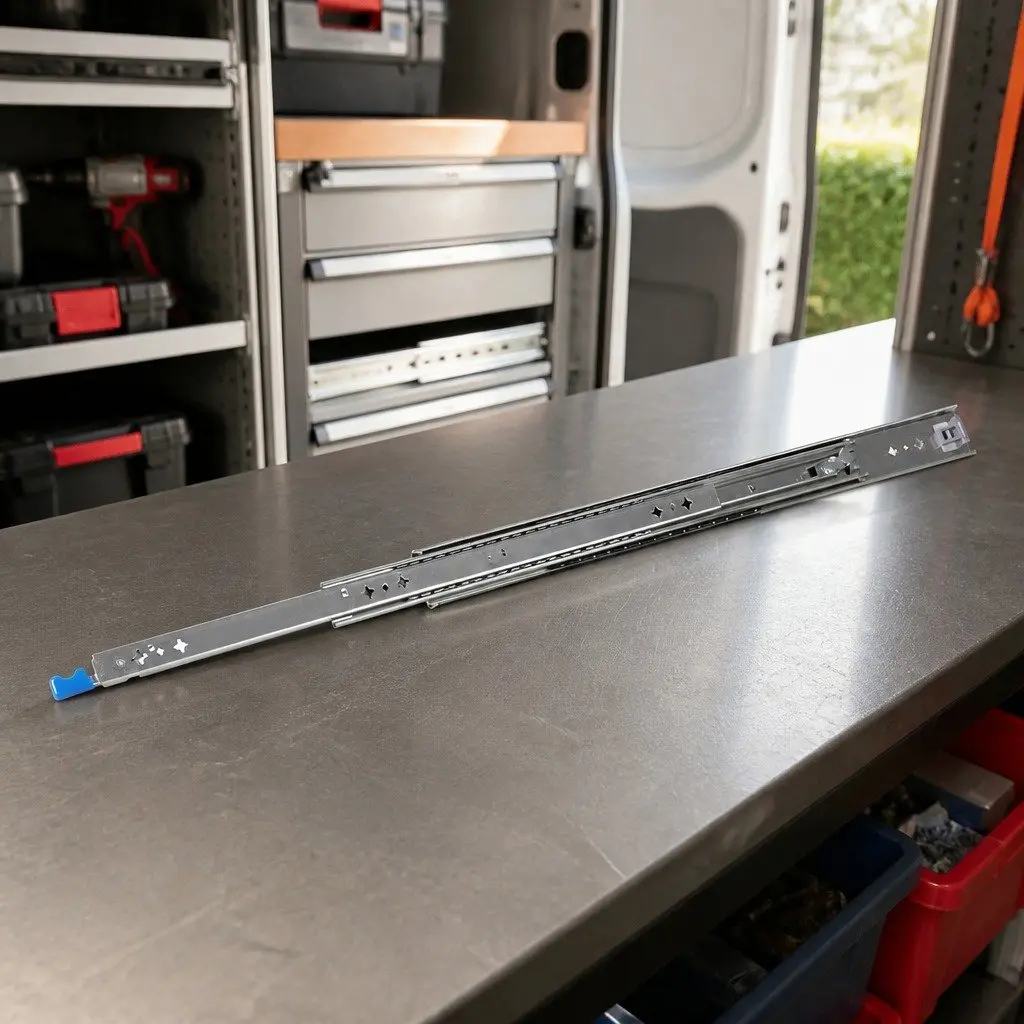 Heavy-Duty Drawer Slides Silver 559MM Locking Telescopic Full Extension 150KG Load Capacity