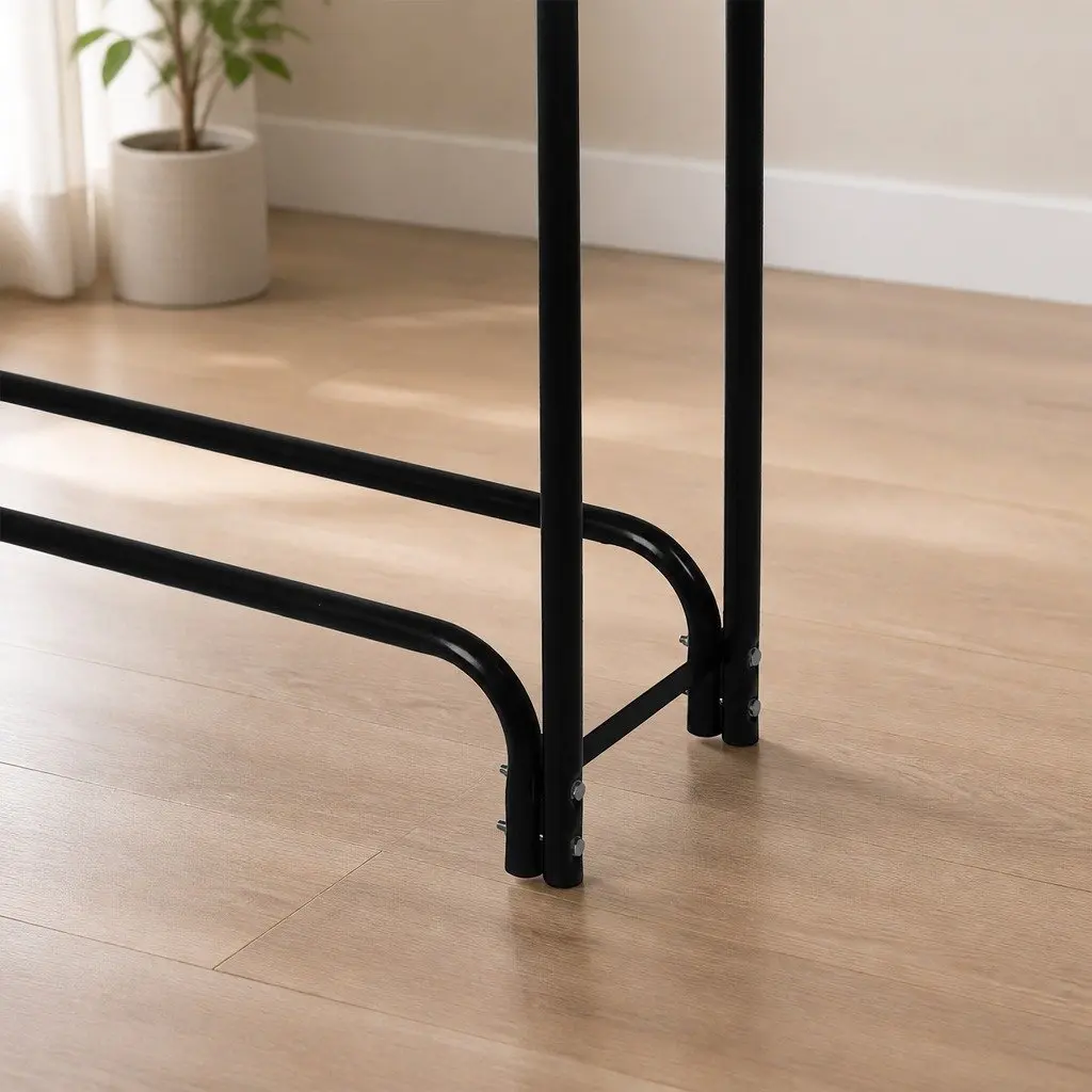 Firewood Rack Holder Black 4FT Heavy Duty Steel Log Storage Indoor Outdoor