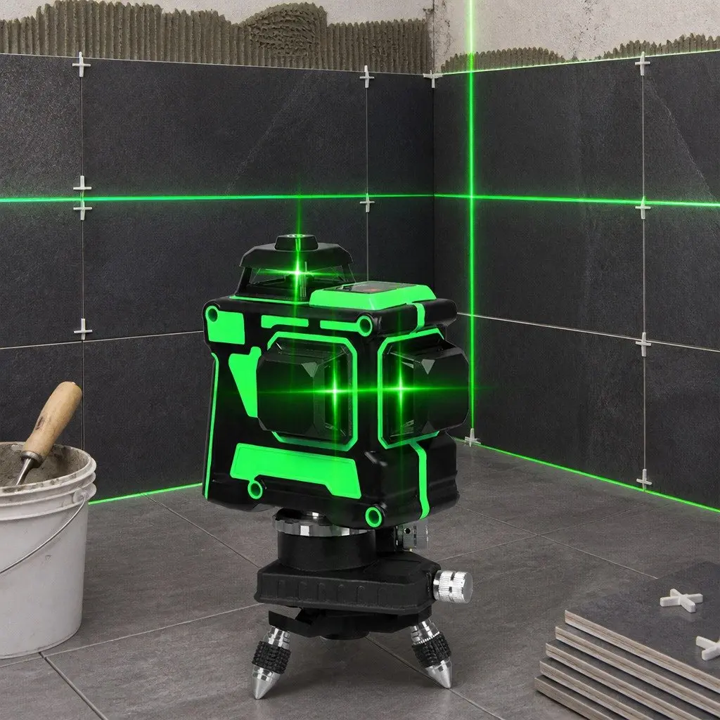 Green Laser Level 4/8/12 Line Self-Leveling Indoor Outdoor Construction Tool