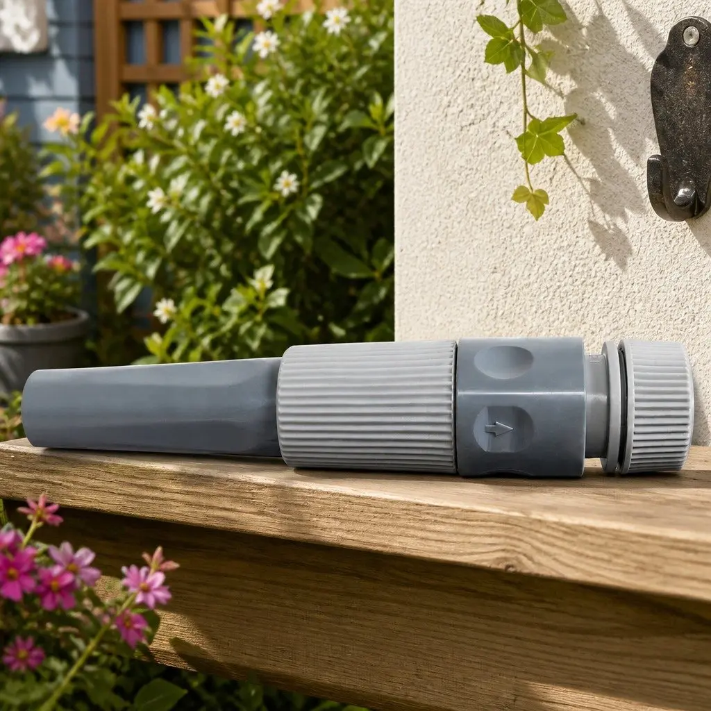 Portable Garden Hose Reel Grey 1/2 Inch 20M Retractable with Adjustable Nozzle and Flexible Joystick Control