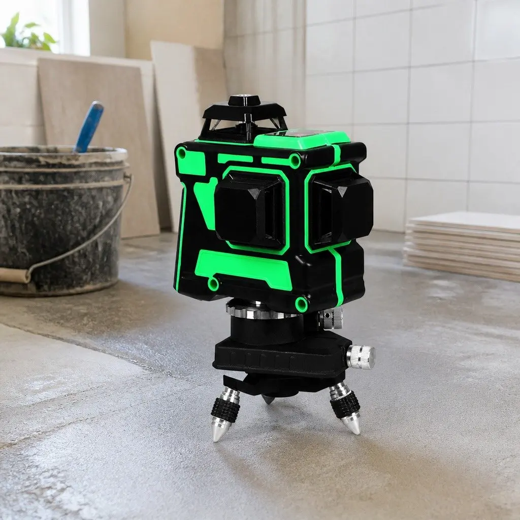 Laser Level Green 12 Line Self Leveling with Adjustable Tripod Tool Bag Kit
