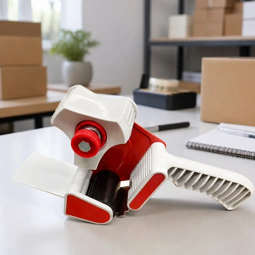 Packaging Tape Dispenser Gun Red Handheld 50mm Ergonomic Grip