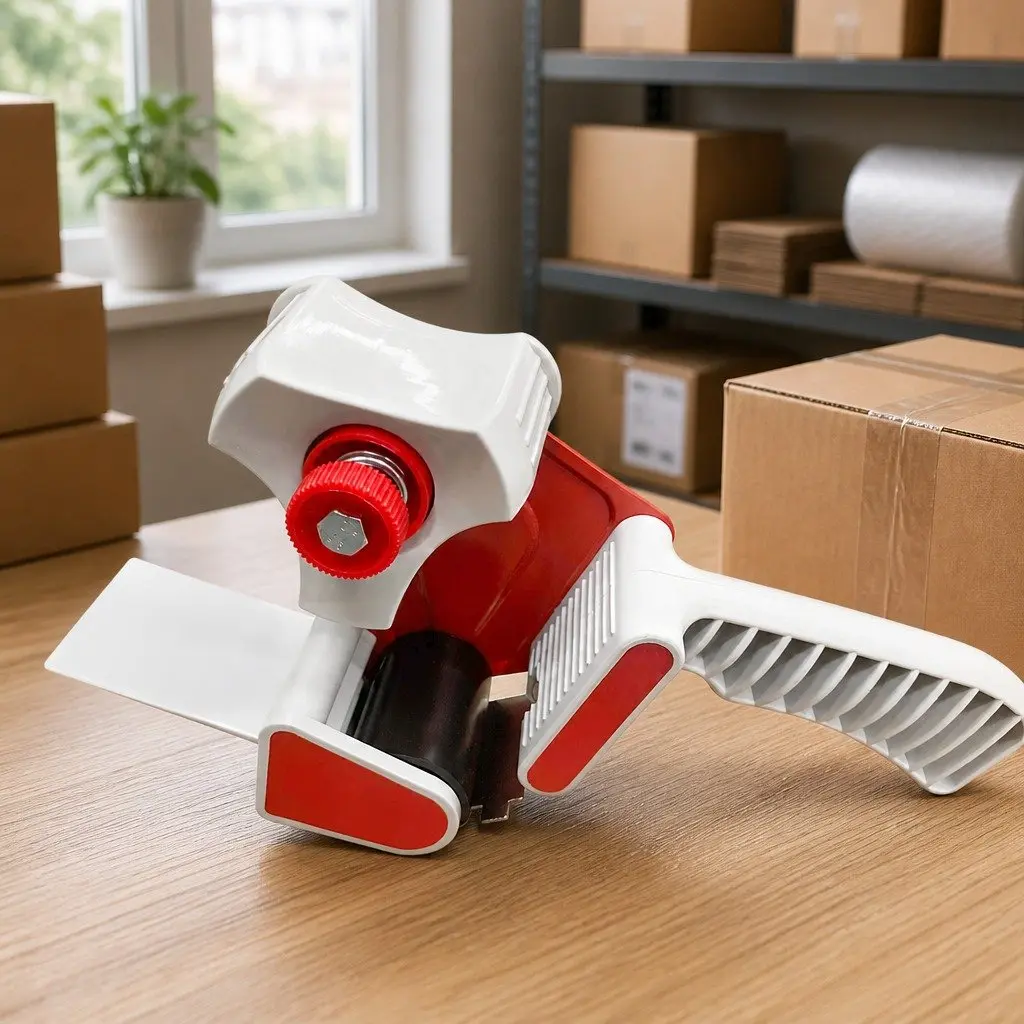 Packaging Tape Dispenser Gun Red Handheld 50mm Ergonomic Grip