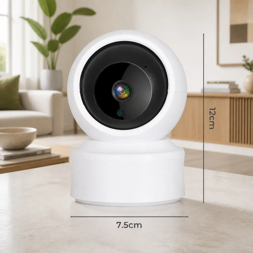 Wireless Security Camera White Indoor 1080P HD Night Vision Pan Tilt Zoom