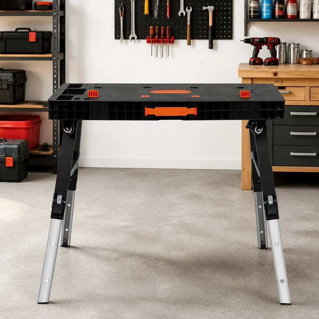 5-in-1 Foldable Workbench Sawhorse Scaffold Work Table 400kg Capacity