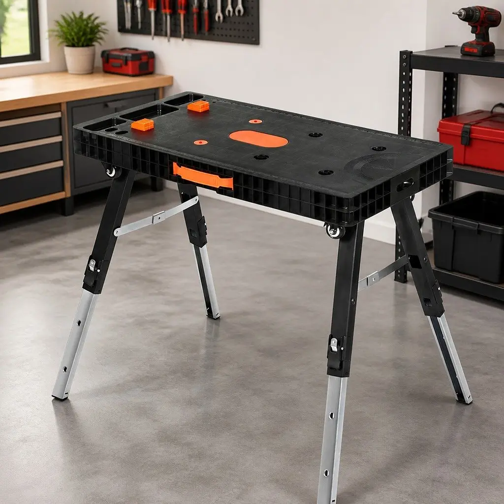 5-in-1 Foldable Workbench Sawhorse Scaffold Work Table 400kg Capacity