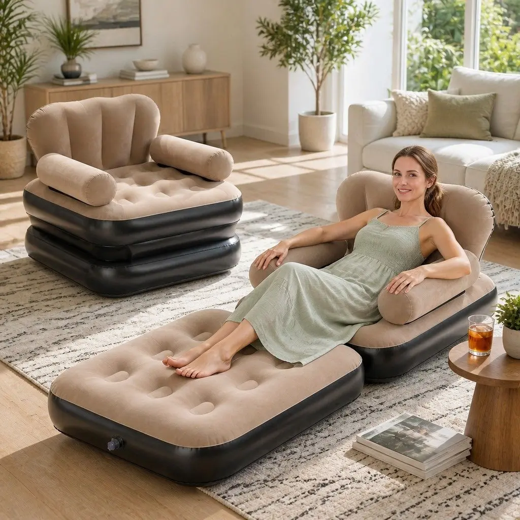Inflatable Air Chair and Daybed with Easy Setup