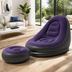 Compact Inflatable Chair with Ottoman - Relax Anywhere