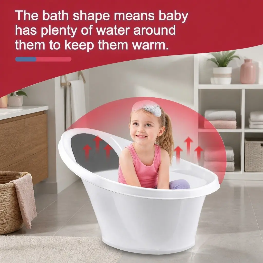 Baby Bath Tub Black 60cm Soft Foam Backrest Bum Bump Support for Newborn 12 Months