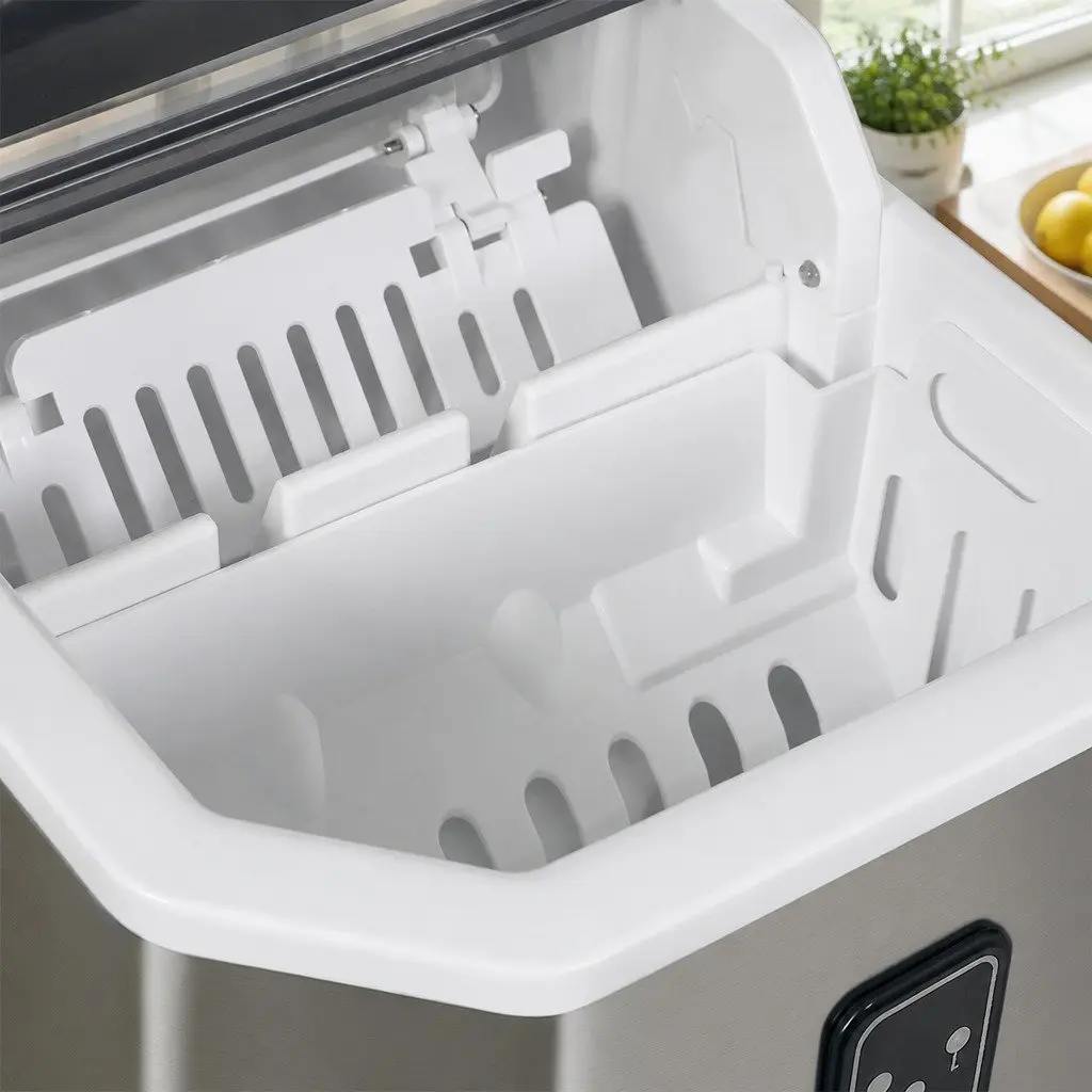Portable Ice Maker Machine Silver Countertop 12kg Daily Output Rapid Bullet Ice Cubes