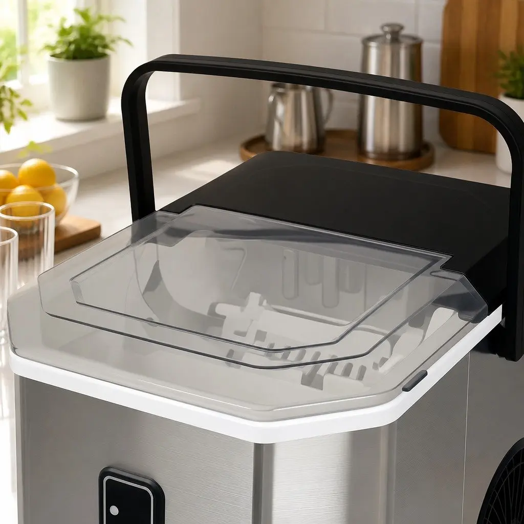 Portable Ice Maker Machine Silver Countertop 12kg Daily Output Rapid Bullet Ice Cubes