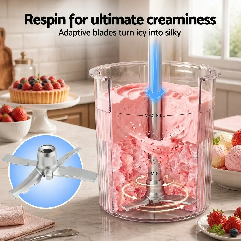 10-in-1 Ice Cream Maker Black Touch-Screen Interface Fast Processing Self-Cleaning