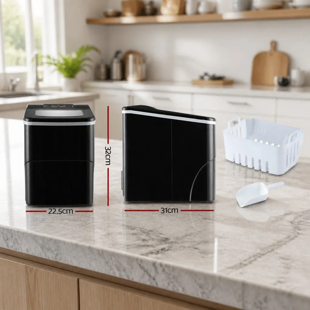 Ice Maker Black 2L Portable Compact Countertop Quick Easy Production