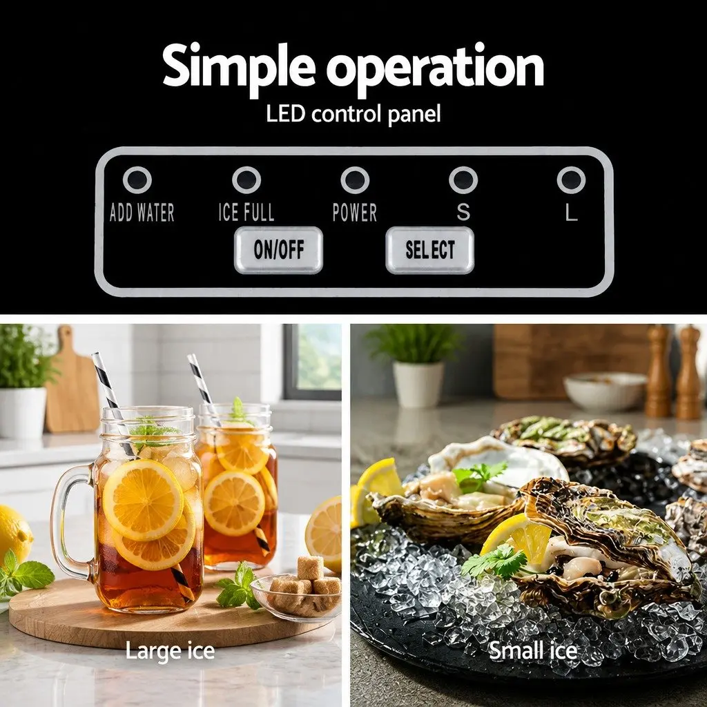 Ice Maker Black 2L Portable Compact Countertop Quick Easy Production