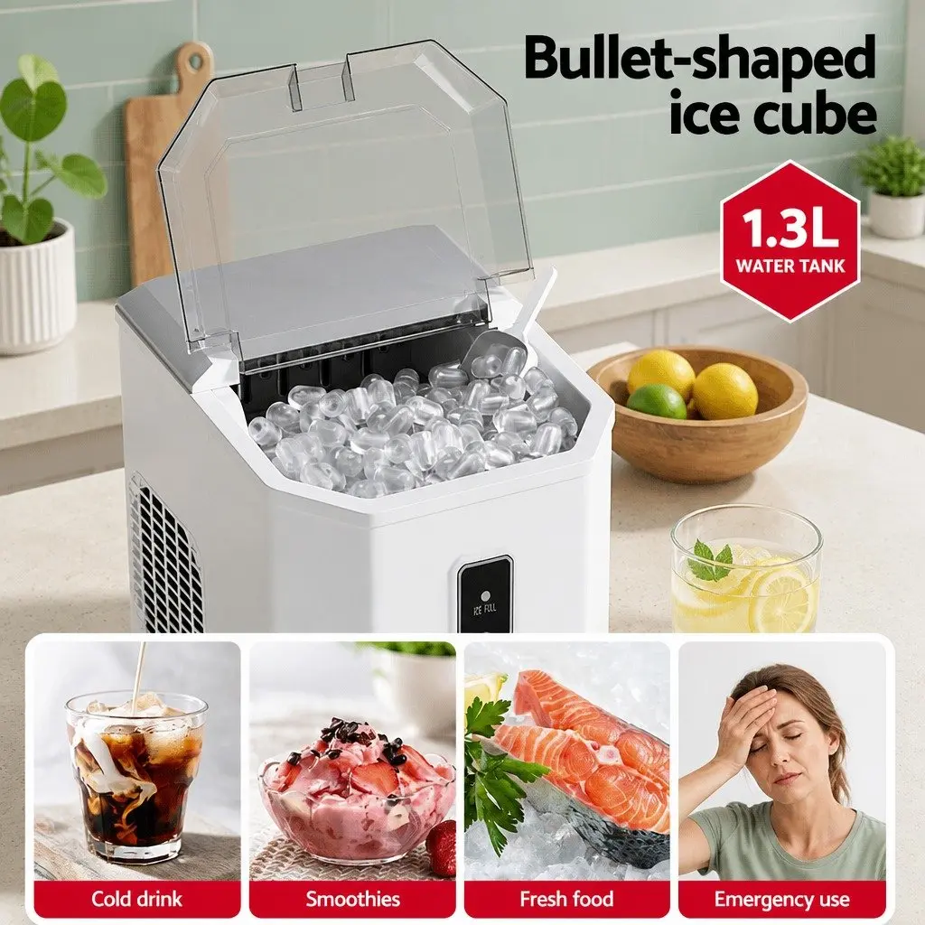 Ice Maker Machine White Portable Countertop 12kg Daily Capacity Bullet Ice Cube Tray