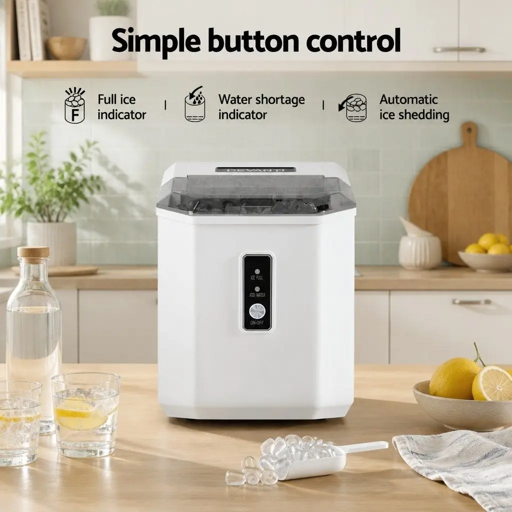 Ice Maker Machine White Portable Countertop 12kg Daily Capacity Bullet Ice Cube Tray
