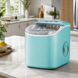 Ice Maker Machine 12kg Daily Production Bullet Shaped Cubes Countertop Green