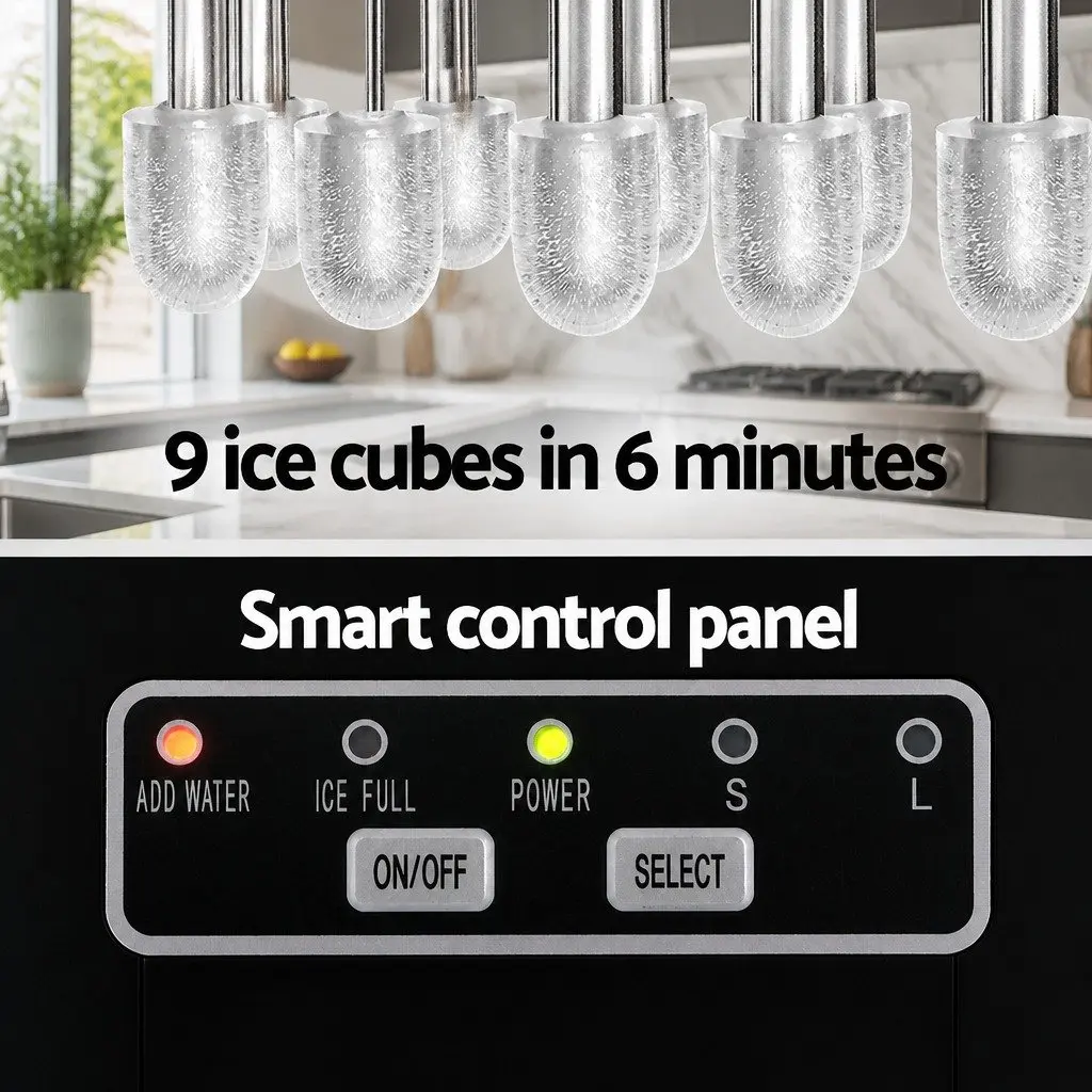 Ice Maker Machine Silver Portable Countertop 12kg Daily Capacity Bullet Cubes