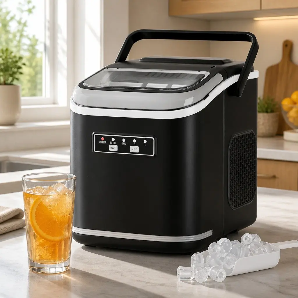Ice Maker Machine Black Portable Countertop Self Cleaning 12kg