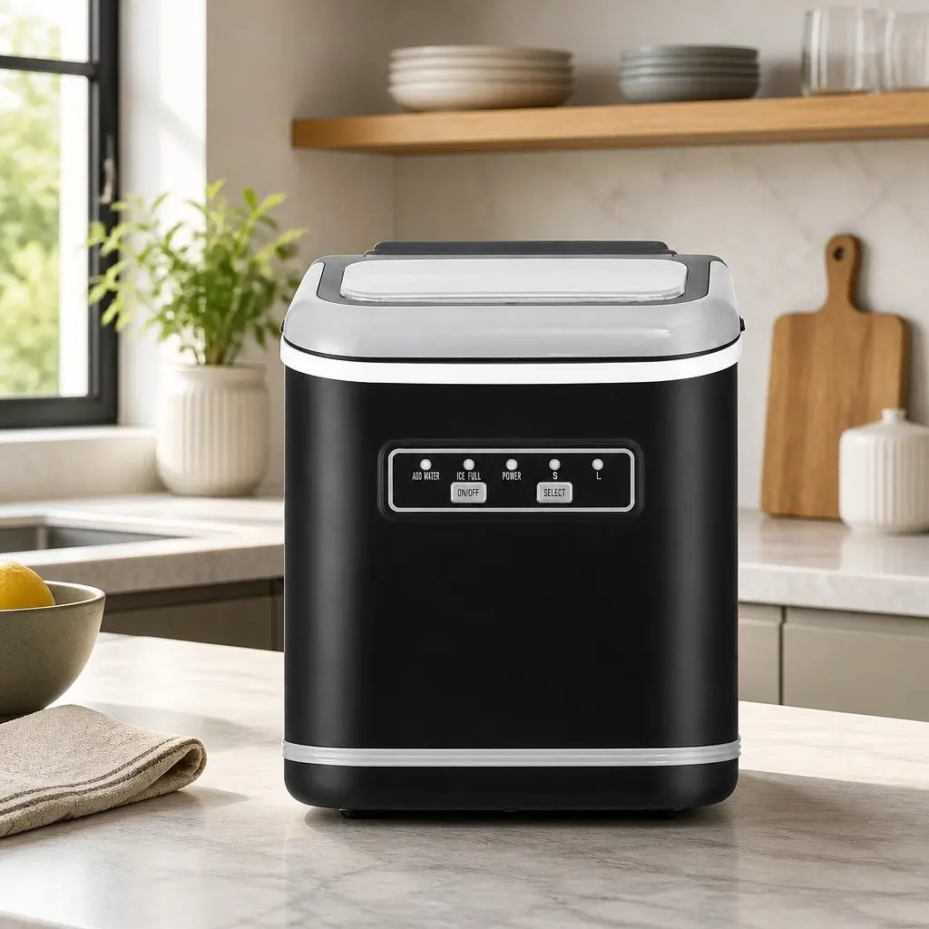 Ice Maker Machine Black Portable Countertop Self Cleaning 12kg