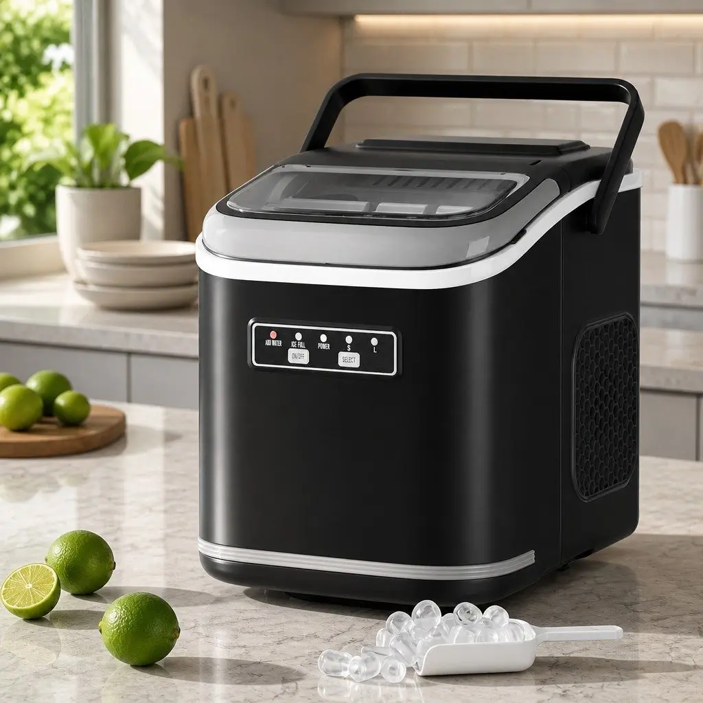 Ice Maker Machine Black Portable Countertop Self Cleaning 12kg