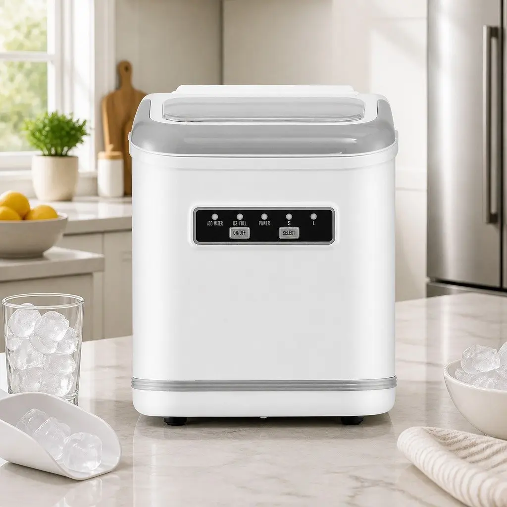 Ice Maker Machine White Portable Countertop Self Cleaning 12kg Daily Production