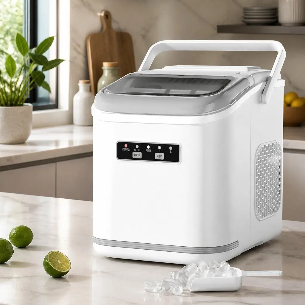Ice Maker Machine White Portable Countertop Self Cleaning 12kg Daily Production