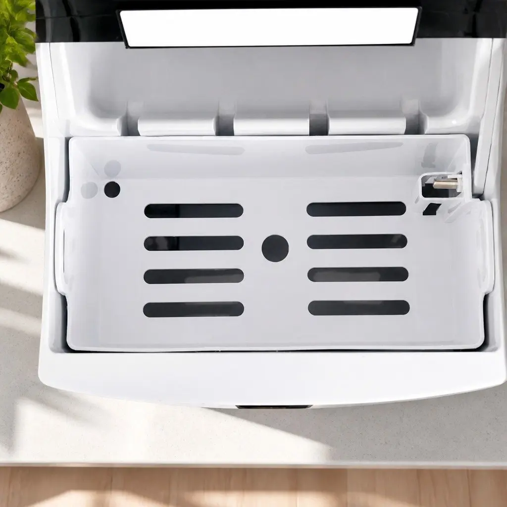 Ice Maker Machine Silver Countertop Portable Compact 15kg Daily Ice Production 9 Bullet-Shaped Ice Cubes 3 Size Options