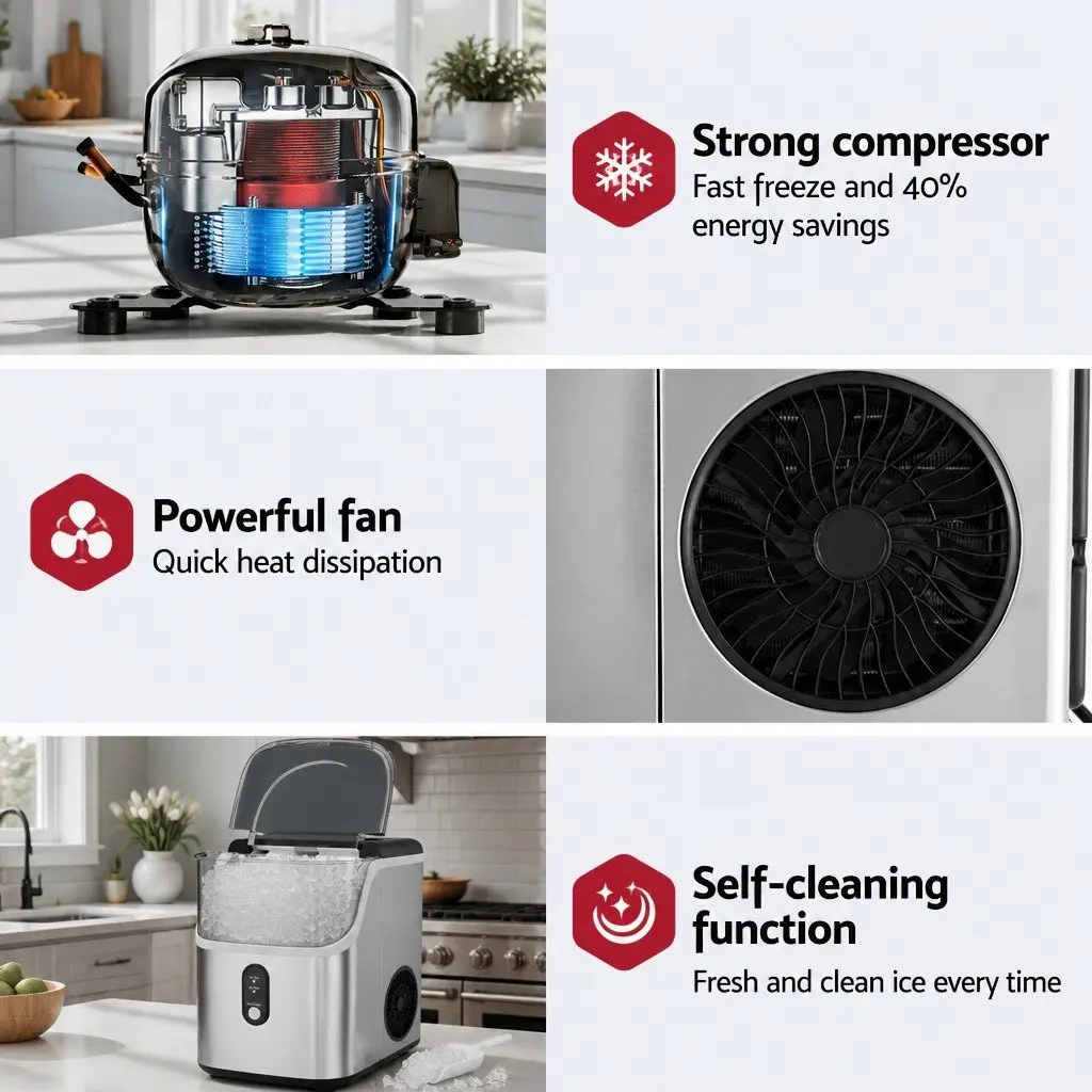 Nugget Ice Maker for Quick Ice Production