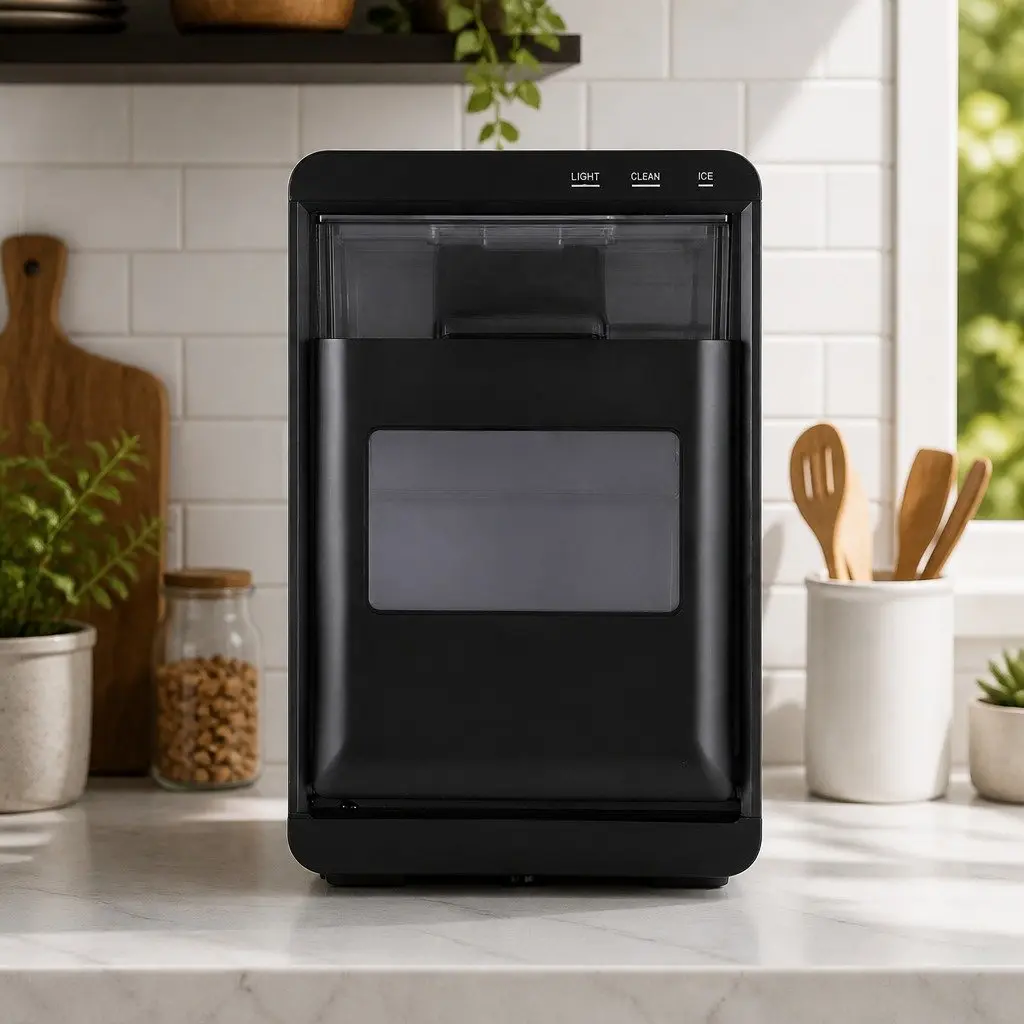 Ice Maker Machine Black Countertop 20kg Nugget Quick Chill Self Cleaning