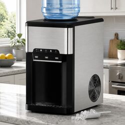 Compact Countertop Ice Maker: Ice, Hot & Cold Water On Demand